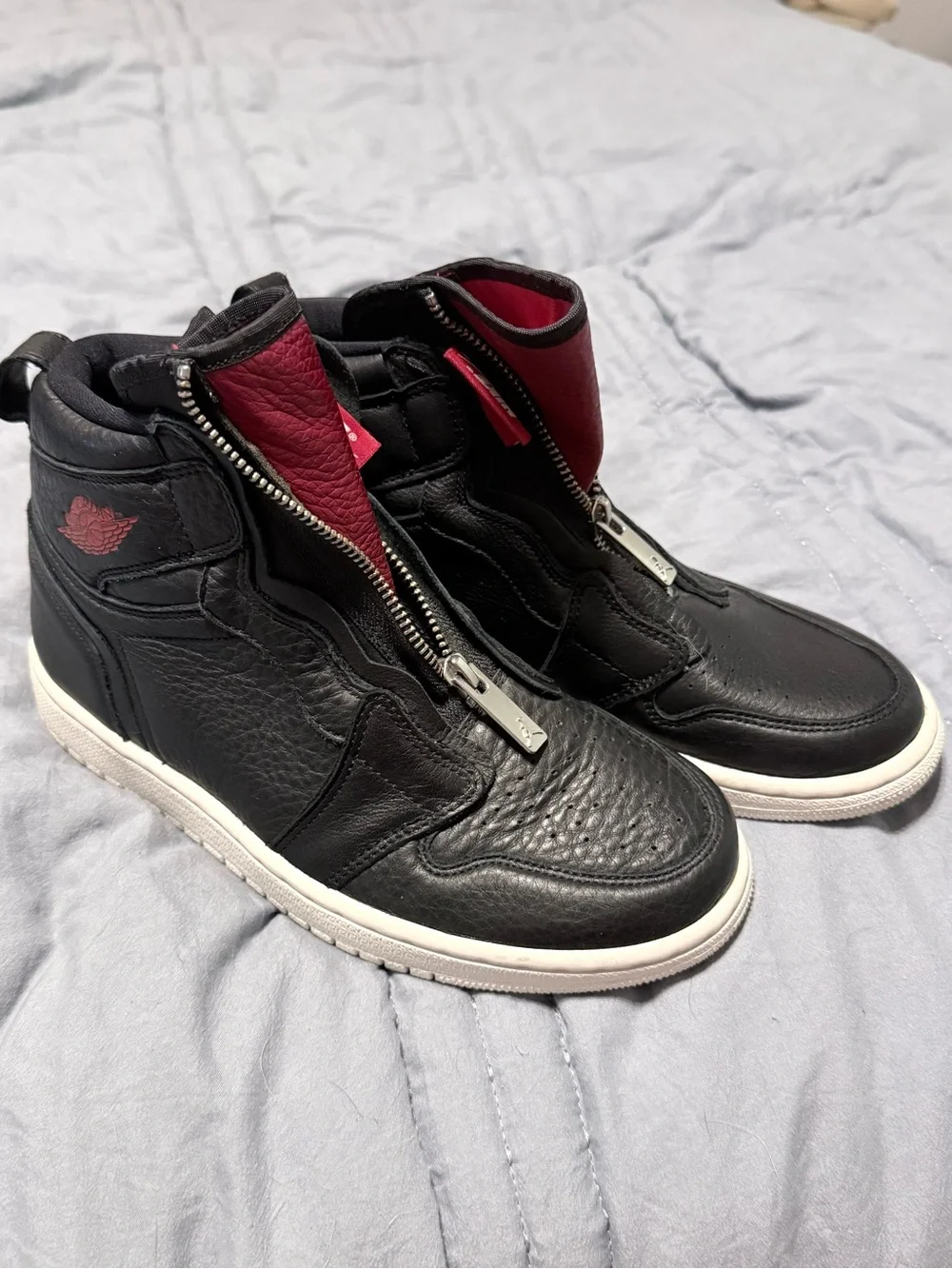 Jordan High-Top Sneaker in Black with White Sole